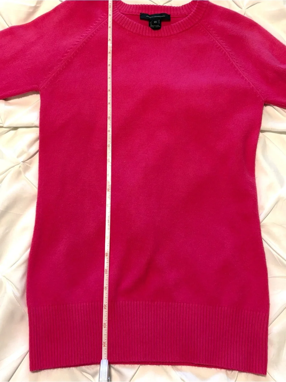 French Connection Classic Crew Neck Sweater, Bright Pink, Size XS